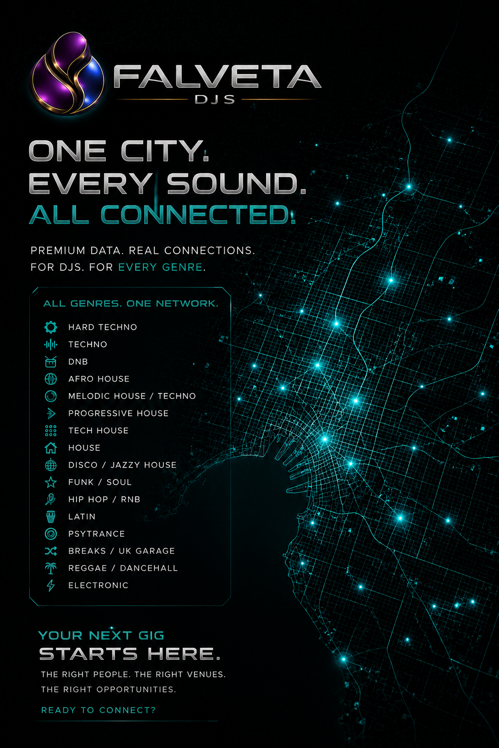 One city. Every sound. — Falveta